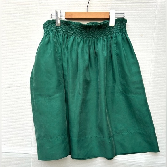 TALBOT green silk skirt size medium - Picture 7 of 10
